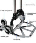 Stair Climbing Hand Truck With Aluminum Foldable Frame, 330 Lbs Ground Capacity And 155 Lbs On Steps, 11 Inch Base Plate close-up