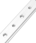 Close-up of Heavy Duty Aluminum T Slot Miter Track Jig For Woodworkers, 200mm silver guide bar with mounting holes.