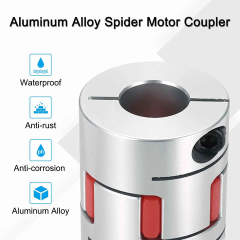 Close-up of aluminum alloy spider motor coupler with anti-rust, anti-corrosion features, Aviation Aluminum Shaft Coupling 8Mm To 18Mm Flexible Spider Coupler L50Mm By D40Mm For 3D Printers CNC Routers Milling Machines DIY Builds For Pros Encoder Ready Motors High Precision Joint Connector