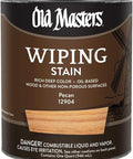 Solid Pecan Wood Wiping Stain Quart can with rich color and label details for refinishing and faux finishes.