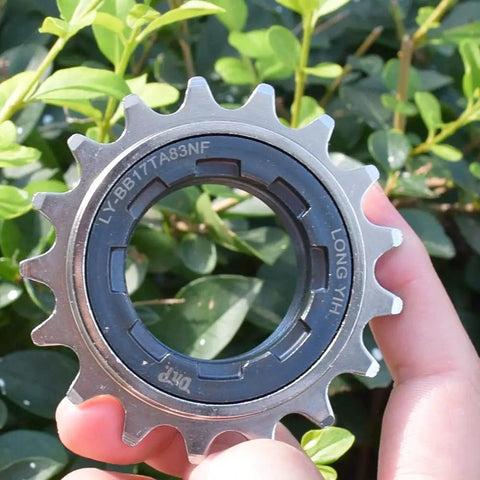 Rad Single Speed BMX Freewheel 17T With 30 Point Engagement Threaded 1.37 x 24 TPI in sunlight held by hand