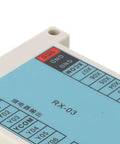 Close-up of RX-03 section on 12-24VDC PLC Controller With 8 Inputs And 7 Outputs for industrial automation and programming