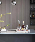 Brushed Aluminum Edge Banding Half Inch By 100 Feet Non Glued Flexible Durable Real Wood PVC Veneer Edge Trim in modern kitchen.