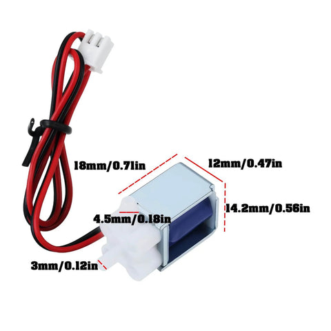 Two Pack Micro Mini Dc 5V To 6V Solenoid Valve Normally Closed 2 Way Air And Water Valve dimensions and wire connector