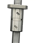 Close-up of 2505 Machined Ballscrew With Customizable Length And Roller Drive Double Ball Nut For CNC Parts RM2505 Ball Screw 1500mm