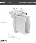 Heavy Duty Preloaded Sidewall Brackets With Anchors For Wire Shelving 500 Pack shown in 2 in W x 2 8/8 in H x 1 3/4 in D size.