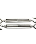 Built Tough 304 Stainless Steel Hook Eye Turnbuckles, M12 Adjustable Wire Rope Tensioners for fence straining and cable tension.