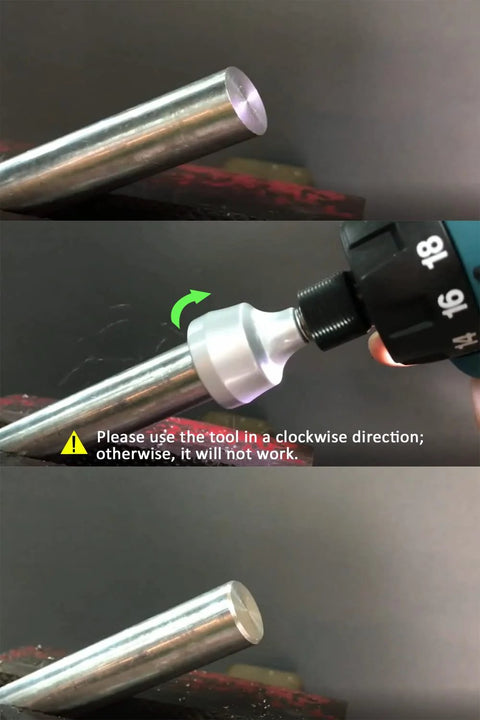 ORXPLUS external deburring chamfer tool with tungsten blade mounted on a stainless steel rod; silver body and dial.