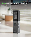Dope Green Laser Distance Meter With 165 Feet Range, 2mm Accuracy, Rechargeable Battery, Handheld Measuring Tool For Quick, Precise Distance And Area Calculations. Green laser meter on tabletop