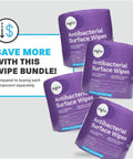 Bundle of EPA Registered Antibacterial Wipes For Surfaces And Equipment That Kill 99.9 Percent Of Germs In 15 Seconds, 3,200 Count