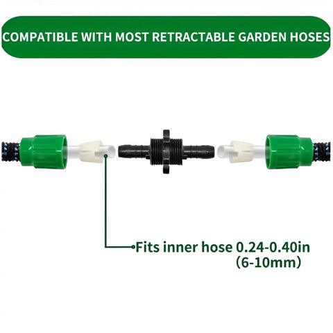 Quick Fix Telescopic Hose Repair Kit For Expandable Garden Water Lines Heavy Duty Abs Plastic Dual Channel Connectors Stop Leaks Fast With This No Tools Necessary Durable Gear That Makes Your Spraying Smooth And Super Easy, hose connector for 6-10mm inner hose