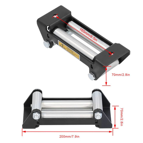 Heavy Duty Winch Roller Fairlead For ATV UTV And Truck Mount Built Tough Metal Cable Guide Roller Reduces Friction For Smoother Winding Extends Winch Line Life And Recovery Performance, 6.5 in, metal, 7.9 in view