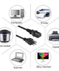 Roland Fantom Series Heavy Duty Power Cord For Keyboard Workstation 18 AWG C5 To NEMA 5-15P with electronic devices