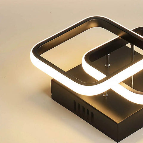 Modern LED Ceiling Light Square Fixture Dimmable 22W Dope Metal And Acrylic Ceiling Lamp with glowing edge detail