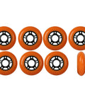 Eight Pack Inline Skate Wheels 80mm 89A Orange Outdoor Replacement Part For Rollerblade And Hockey Skates Durable Non OEM Yet OEM Compatible