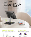 Adjustable Desk Tablet Stand With Rotating Display Durable Al Ti Alloy Holder For iPad And Kindle Fits 4.7 To 12.9 Inch Tablets