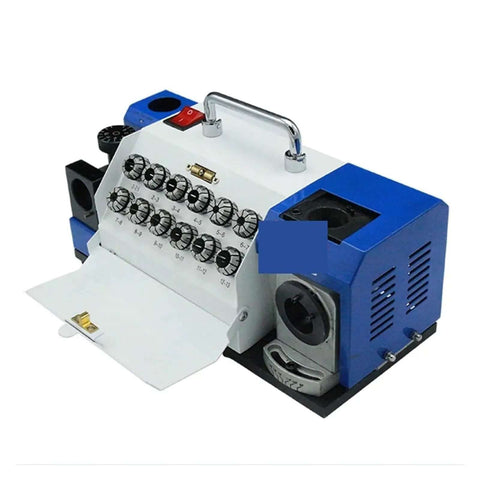 Premium Twist Drill Bit Sharpener For 3 To 13MM Hss And Carbide Bits With 90 To 140 Degree Adjustable Angle Desk Bench Grinder, showing control knobs and sharpening base.