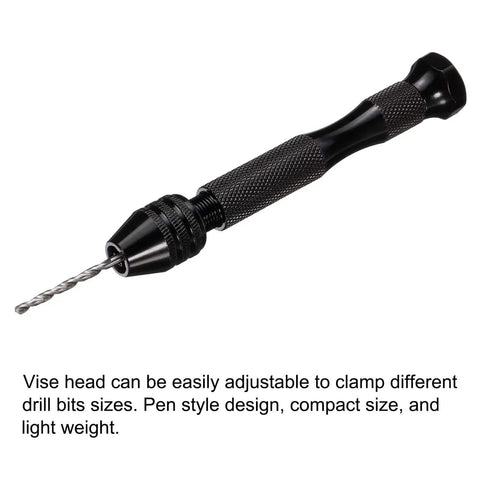 37 Piece Hand Drill Set With Micro PCB Bits 0.1mm To 1.0mm And Mini Twist Bits 0.5mm To 3.0mm, showing pin vise detail