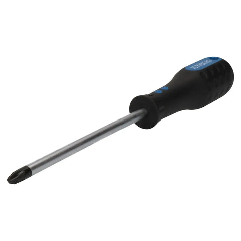Single screwdriver from 4 Piece JIS Screwdriver Set For Japanese Standard Screws PH2 PH3 With Chrome Vanadium Steel Bits And Comfortable Grips.