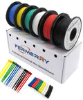 Pro Grade 28 AWG Stranded Hook Up Wire Six Color Assortment At 100 Feet Each Includes Heat Shrink Tubing And Cable Zip Ties.