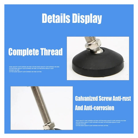 Details of Heavy Duty Leveling Feet 2 Pack with 60mm Base Adjustable Furniture Legs M10 M12 M16 M20 M24, aluminum alloy
