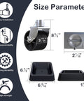 6 Inch Trailer Jack Wheel Replacement With Wheel Chock, 2000 Lb Dual Swivel Caster Wheel And Safety Pin size diagram