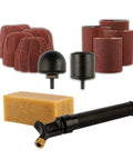 Guinevere Basic Sanding Kit for Woodworking and Finishing with sanders, sleeves, pump, rotary tool attachments. Good for curves.