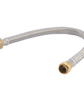 Three Quarters Inch To One Inch FIP Braided Stainless Water Softener Connector Twenty Four Inch Flexible Push To Connect Brass Fitting