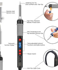 Diagram of 80W LCD Digital Soldering Iron Kit With Adjustable Temperature 180C 500C Fast Heat Soldering Gun details and features