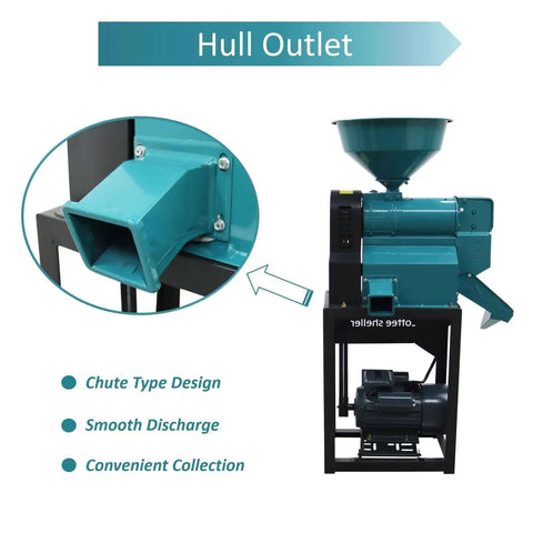 Commercial Coffee Cocoa Bean Huller And Dehuller Peeling Machine With 330 Pounds Per Hour Capacity and chute design view