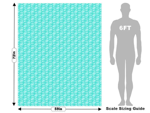 Tie Dye Seafoam Spiral Matte Vinyl Film Wrap For Cars 59 Inch By 11 Foot Sheet Roll next to 6ft scale sizing guide
