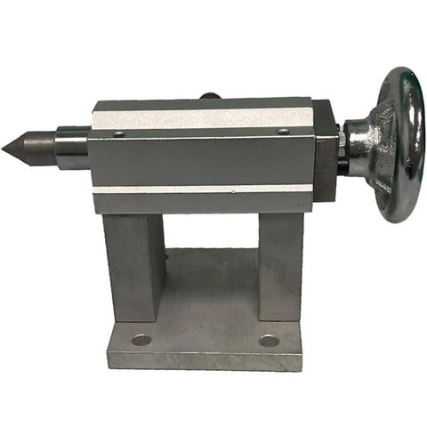 Precision Cnc Rotary Axis Tailstock With Adjustable Moving Center For Wood Routing Fast Fifty Millimeter Stroke view showing metal design and pointed end.