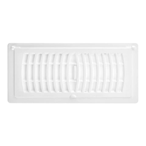 Pop Up Floor Register 4 By 10 Inch White Pack Of Five With Air Deflector, High Impact Polystyrene Construction, Rust Proof And Scratch Resistant
