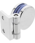Premium Glass Door Hinge With 180 Degree Fixed Clamp For Frameless Showers And Kitchen Cabinets, sleek silver finish detail.
