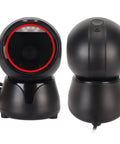 Desktop Barcode Scanner With Global Shutter And Big Window LED Indicator And Prompt Tones 2D QR And Barcode Reader For Retail Market Bank Or Store Environments, front and back view