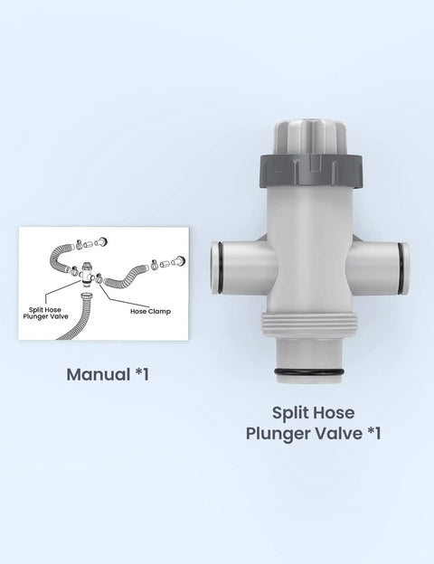 Dual Split Hose Plunger Valve For Above Ground Pools Replacement Shut Off Valve With Two Inlet Ports Easy Flow Control No Fuss Backwash And Filter Maintenance For Your Pool System, plastic, front view
