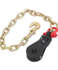 Heavy Duty 2 Ton Snatch Block With 2 Ft Steel Chain And 3 Inch Sheave For Lifting, Towing, And Winching On Demandin