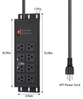 Heavy Duty Surge Protector Power Strip With Eight Outlets 20 Amp 12 Gauge Metal Industrial Bar 6 Ft Extension Cord detail