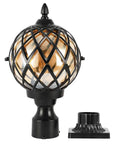 Dope Outdoor Post Light Fixture With Clear Glass Shade Black Finish IP65 Waterproof Exterior Pillar Lantern shown disassembled