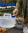Collapsible Water Container With Spigot And Hook For Camping And Hiking BPA Free Foldable Water Storage Jug 3 Liter Capacity pouring water