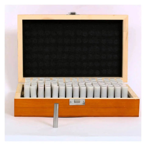 Pin Gauge Set For Quality Control And Metalworking, Precision 0.11mm To 30mm Metric Rod Gauges in wooden case, one gauge shown