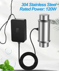 Slick Portable Ultrasonic Cleaner With Aluminum Alloy Probe, 120W stainless steel probe and black power unit for deep cleaning.