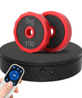 Turntable Display Stand With Remote Control, 7.87 Inch 360 Degree Electric Lazy Susan For Photography, Demos, And 3D Scans, Perfect For Product Shoots, showing black motorized base with 11lb capacity and remote