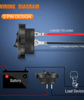 Beefy Five Pack Round Rocker Switches With Wiring Harness SPST 2 Pin Pre Wired Waterproof Toggle Switches 20mm 12V DC diagram