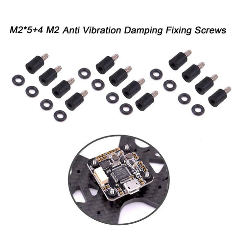 M2 Anti Vibration Fixed Screws And Rubber Standoffs For FPV Drones F3 F4 Mini Flight Controllers Soft Mount Damping Hardware 12 Pack