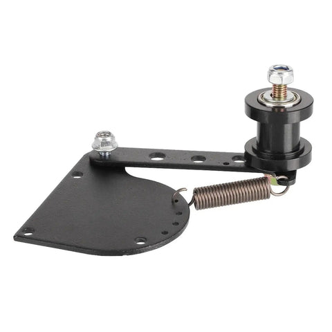 Rock Solid Chain Tensioner Spring Kit For Stroke Engine Electric Bikes And Motocross With Adjustable Roller Accessory To Stop Loopy Chains And Keep Your Ride Smooth For Long Hauls Without Hassles, black steel spring-loaded chain tensioner with roller
