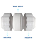 Pool Cleaner Hose Swivel Kit Replacement 9-100-3002 for 360 and 380 Pool Cleaners, white ABS hose swivel with hose nuts