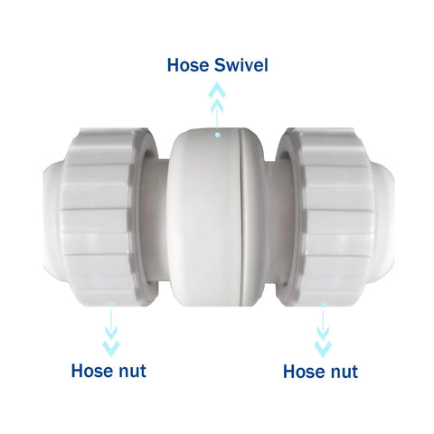 Pool Cleaner Hose Swivel Kit Replacement 9-100-3002 for 360 and 380 Pool Cleaners, white ABS hose swivel with hose nuts