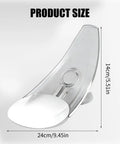 Portable Foldable Putting Practice Trainer dimensions shown, white ABS material, 24cm x 14cm, for home and office use golf swing aid.