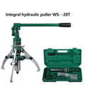 Heavy Duty Three Jaw Hydraulic Bearing Puller Set, 20 ton capacity tool with case and accessories for gear removal.
